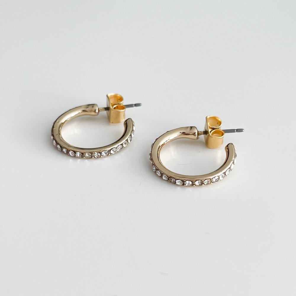 J. Crew Factory Small Pavé Hoop Earrings